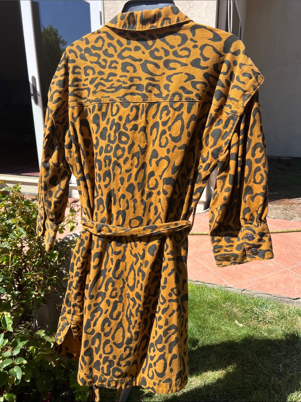 Future Collective Leopard Print Button-Front Shirt Dress - Picture 10 of 14
